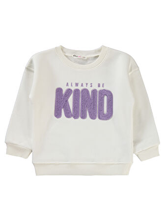 Civil Girls Kız Çocuk Sweatshirt 2-5 Yaş Ekru 