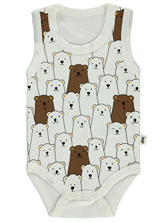 Civil Baby Erkek Bebek Çıtçıtlı Badi 1-18 Ay Ekru