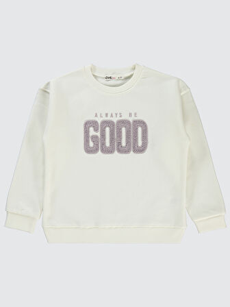 Civil Girls Kız Çocuk Sweatshirt 6-9 Yaş Ekru