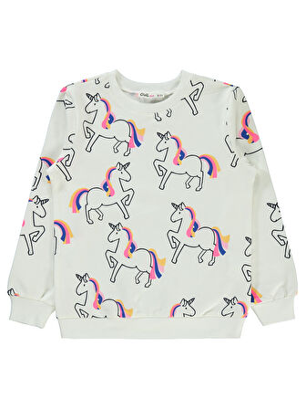 Civil Girls Kız Çocuk Sweatshirt 6-9 Yaş Ekru