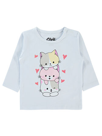 Civil Baby Kız Bebek Sweatshirt 6-18 Ay Beyaz