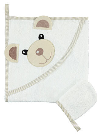 Civil Baby Bebek Keseli Banyo Havlusu 75x75 cm Kahverengi