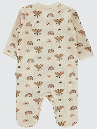 Civil Baby Kız Bebek Patikli Tulum 1-6 Ay Fildişi