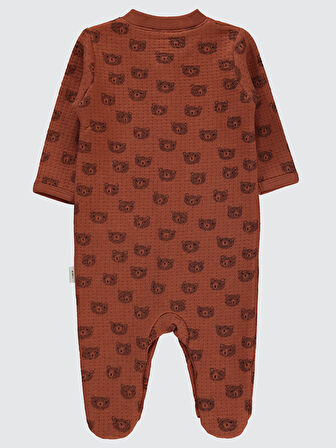 Civil Baby Erkek Bebek Patikli Tulum 1-6 Ay Kahve