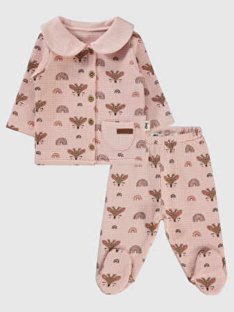 Civil Baby Kız Bebek Pijama Takımı 1-6 Ay  Pudra