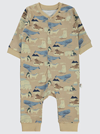 Civil Baby Erkek Bebek Patiksiz Tulum 6-18 Ay Sütlü Kahve