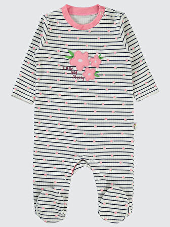 Civil Baby Kız Bebek Patikli Tulum 1-6 Ay Pembe