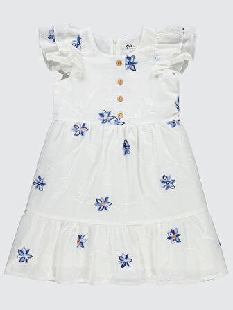 Civil Girls Kız Çocuk Elbise 6-9 Yaş Ekru
