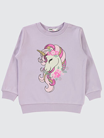 Civil Girls Kız Çocuk Sweatshirt 2-5 Yaş Nazik Lavanta