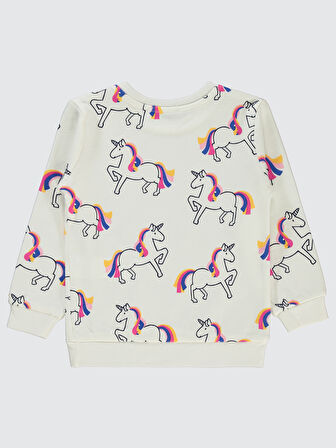 Civil Girls Kız Çocuk Sweatshirt 2-5 Yaş Ekru