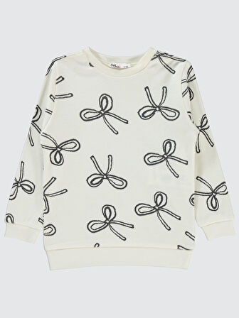 Civil Girls Kız Çocuk Sweatshirt 2-5 Yaş Ekru