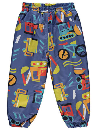 Civil Boys İş Makineleri Empirme Baskılı 2-5 Yaş Pantolon - Mavi4-5 Yaş