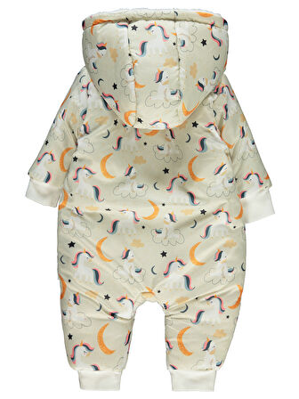 Civil Baby Kız Bebek Astronot Tulum 6-18 Ay Ekru