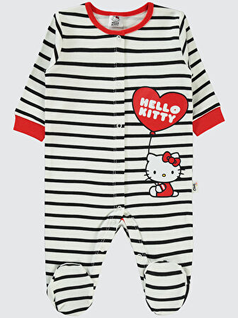 Hello Kitty Kız Bebek Patikli Tulum 1-6 Ay Siyah