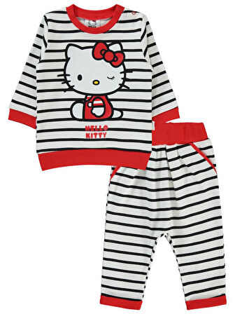 Civil Baby Hello Kitty Çizgi Empirme 6-18 Ay Takım - Siyah6-9 Ay