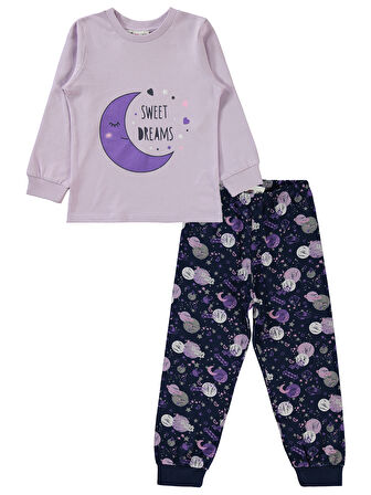 Civil Girls Kız Çocuk Pijama Takımı 2-5 Yaş Nazik Lavanta