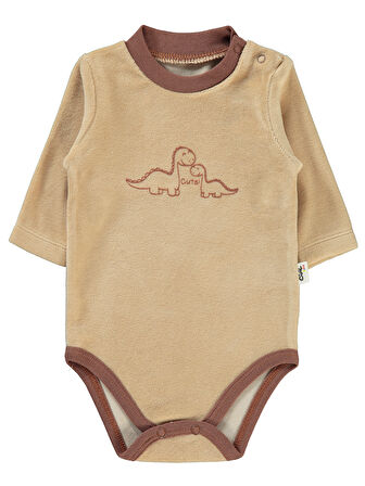 Civil Baby Erkek Bebek Çıtçıtlı Badi 1-18 Ay Sütlü Kahve