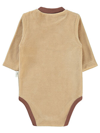 Civil Baby Erkek Bebek Çıtçıtlı Badi 1-18 Ay Sütlü Kahve