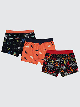 Civil Boys Erkek Çocuk 3'lü Boxer Set 2-10 Yaş Siyah