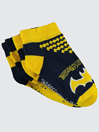 Batman Erkek Çocuk Patik Çorap 2-12 Yaş Sarı