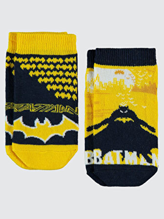 Batman Erkek Çocuk Patik Çorap 2-12 Yaş Sarı
