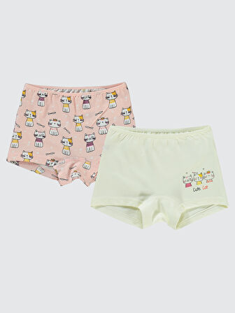Civil Girls Kız Çocuk 2'li Boxer Set 2-10 Yaş Pembe