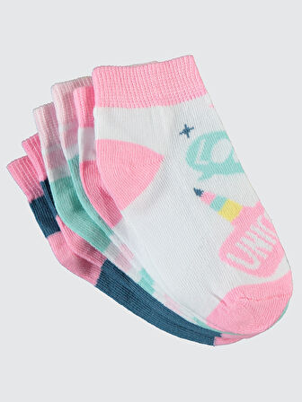 Civil Girls Kız Çocuk 3'lü Patik Çorap 2-12 Yaş Pembe