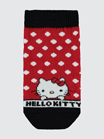 Hello Kitty Kız Çocuk 2'li Patik Çorap 2-12 Yaş Siyah