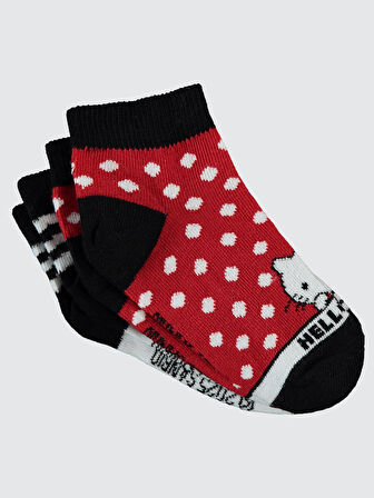 Hello Kitty Kız Çocuk 2'li Patik Çorap 2-12 Yaş Siyah