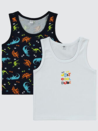 Civil Boys Erkek Çocuk 2'li Atlet Set 2-10 Yaş  Lacivert