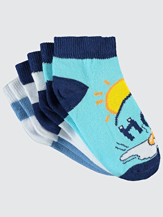 Civil Socks Erkek Çocuk 3'lü Patik Çorap 2-12 Yaş Mavi