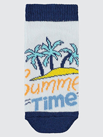 Civil Socks Erkek Çocuk 3'lü Patik Çorap 2-12 Yaş Mavi