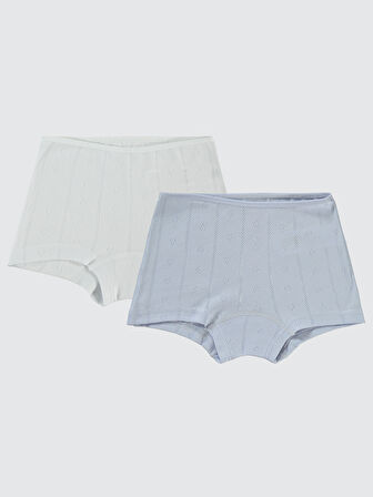 Civil Girls Kız Çocuk 2'li Boxer Set 2-10 Yaş Beyaz-Lila