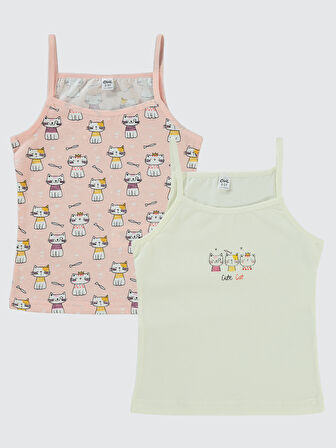 Civil Girls Kız Çocuk 2'li Atlet Set 2-10 Yaş Pembe