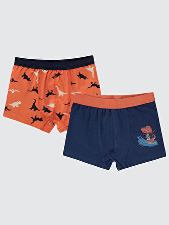 Civil Boys Erkek Çocuk 2'li Boxer Set 2-10 Yaş Turuncu