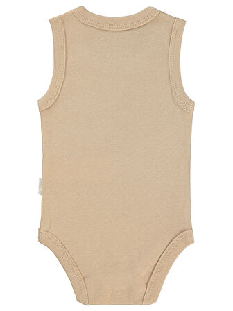 Civil Baby Erkek Bebek Çıtçıtlı Badi 1-36 Ay Sütlü Kahve