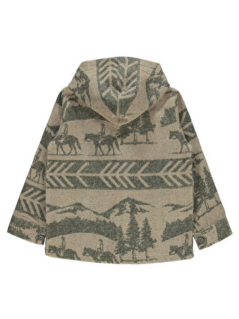 Civil Boys Erkek Çocuk Kapşonlu Gömlek 10-13 Yaş Haki