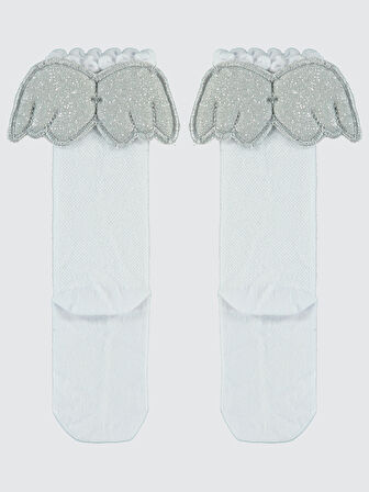 Civil Girls Kız Çocuk Dizaltı Çorap 3-11 Yaş Beyaz