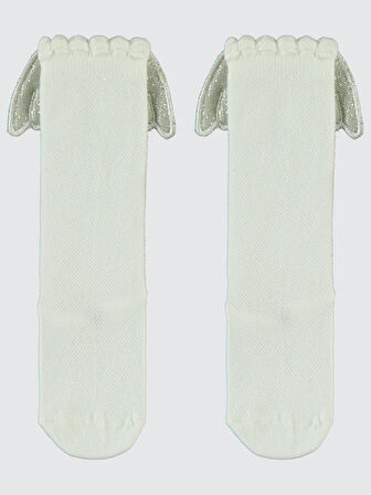 Civil Girls Kız Çocuk Dizaltı Çorap 3-11 Yaş Ekru