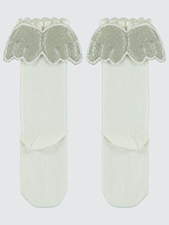 Civil Girls Kız Çocuk Dizaltı Çorap 3-11 Yaş Ekru