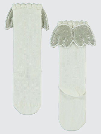 Civil Girls Kız Çocuk Dizaltı Çorap 3-11 Yaş Ekru