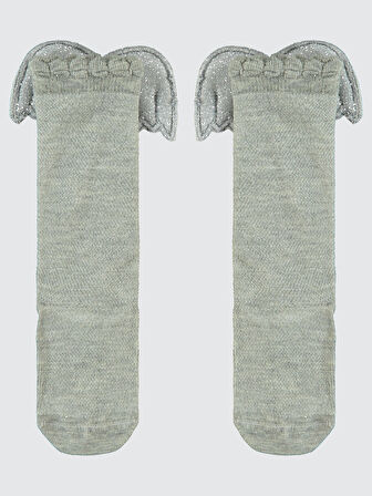 Civil Girls Kız Çocuk Dizaltı Çorap 3-11 Yaş Gri