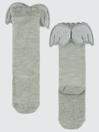 Civil Girls Kız Çocuk Dizaltı Çorap 3-11 Yaş Gri