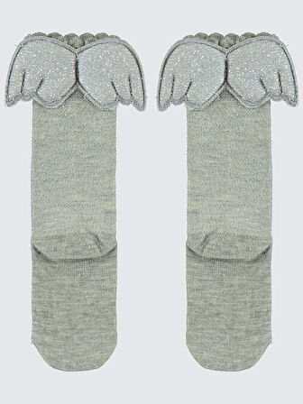 Civil Girls Kız Çocuk Dizaltı Çorap 3-11 Yaş Gri