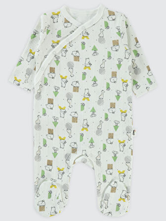 Civil Baby Erkek Bebek Patikli Tulum 1-6 Ay Ekru