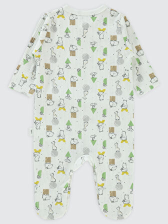 Civil Baby Erkek Bebek Patikli Tulum 1-6 Ay Ekru