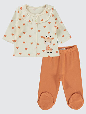 Civil Baby Kız Bebek Pijama Takımı 1-6 Ay FilDişi