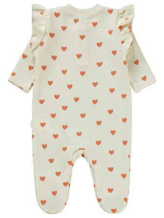 Civil Baby Kız Bebek Patikli Tulum 1-6 Ay FilDişi