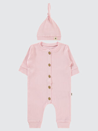 Civil Baby Bebek Patiksiz Tulum 1-6 Ay Pembe
