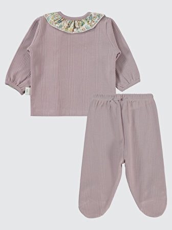 Civil Baby Kız Bebek Pijama Takımı 1-6 Ay Soft Lila